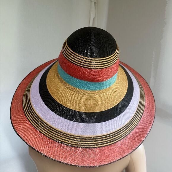 Frank Olive Private Collection vintage 1970’s colorful wide brim straw hat main image 4